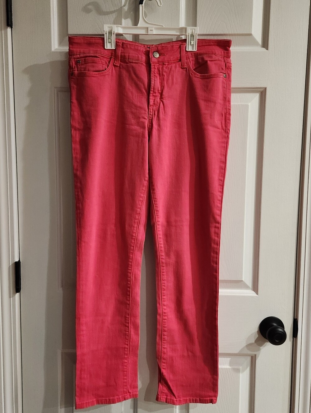 NYDJ Sz 12 Skinny Jeans Hot Pink Stretch Cotton Denim